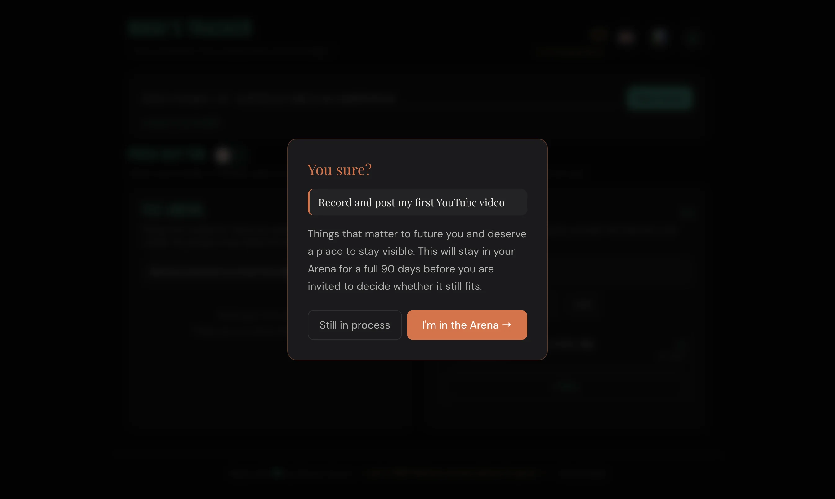 Arena — adding item